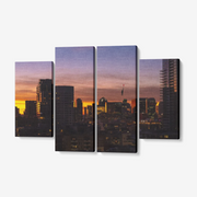 Sunset 2 4 Piece Canvas Wall Art for Living Room - Framed Ready to Hang 4x12"x32 freeshipping - Lonely Floater