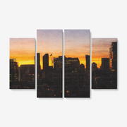 Sunset One 4 Piece Canvas Wall Art for Living Room - Framed Ready to Hang 4x12"x32 freeshipping - Lonely Floater